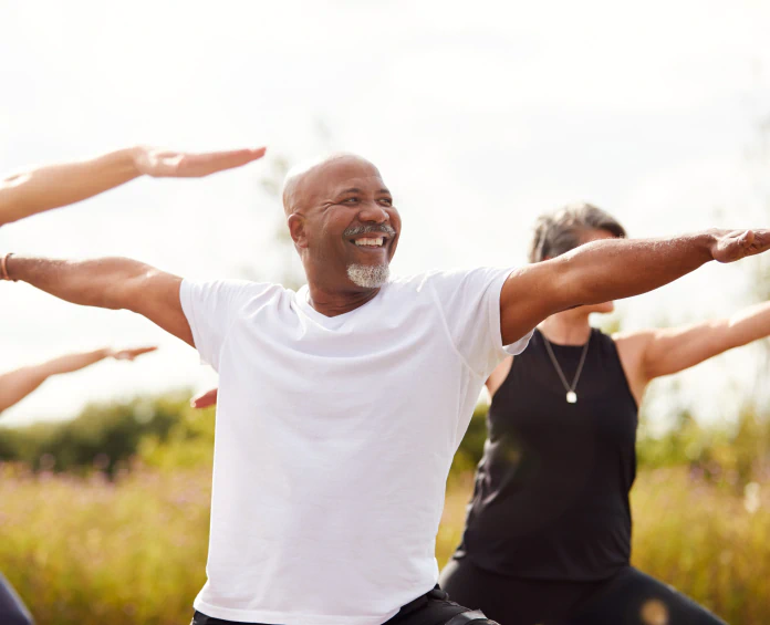 Healthy man exercising after using best supplements for men's health
