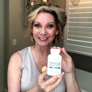 influencer with a bottle