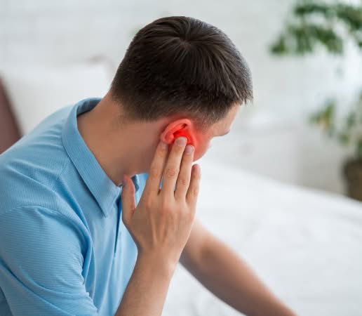 man with painful ear
