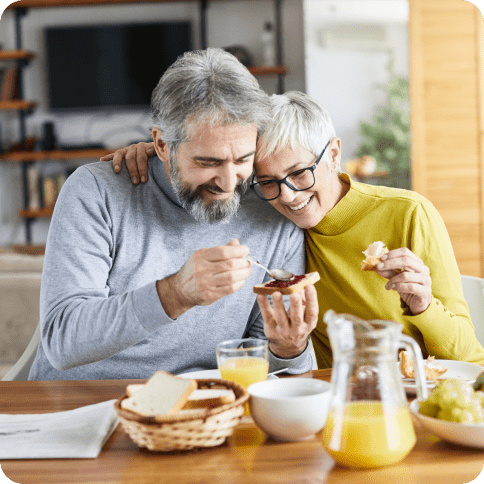 Couple enjoying a healthy meal