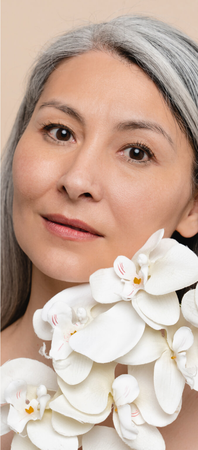 Woman with flowers