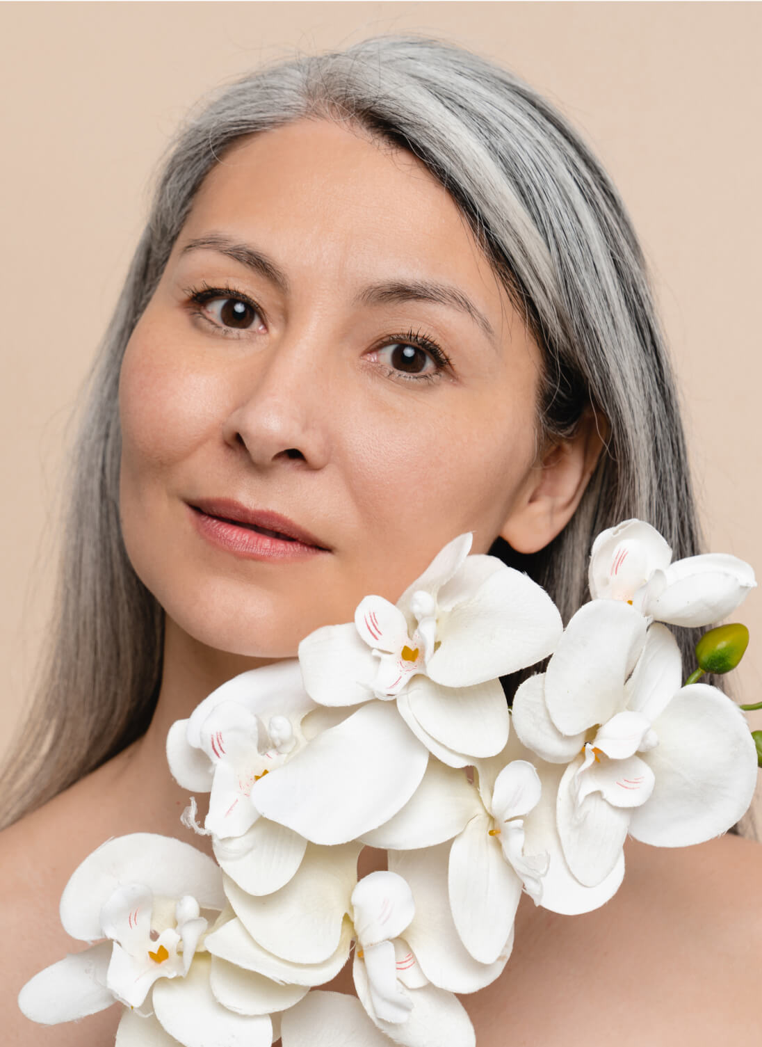 Woman with flowers