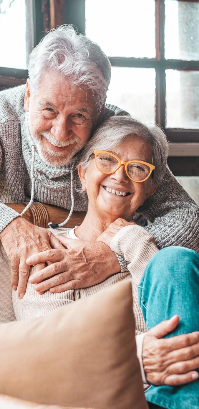 Happy senior couple smiling