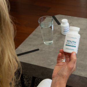 influencer with a bottle