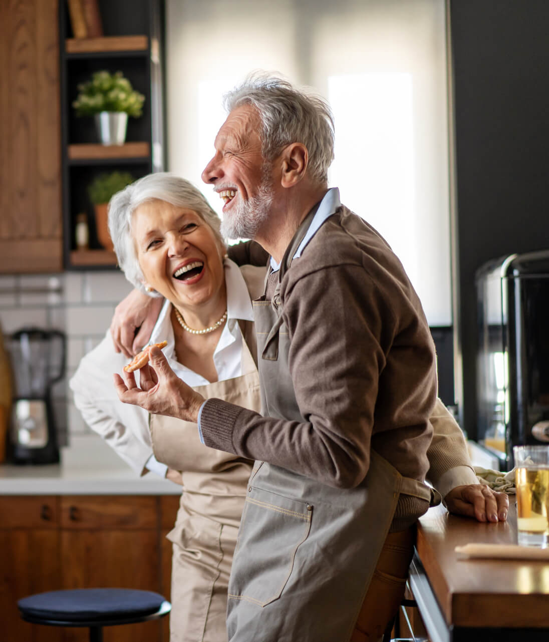 Senior couple laughing