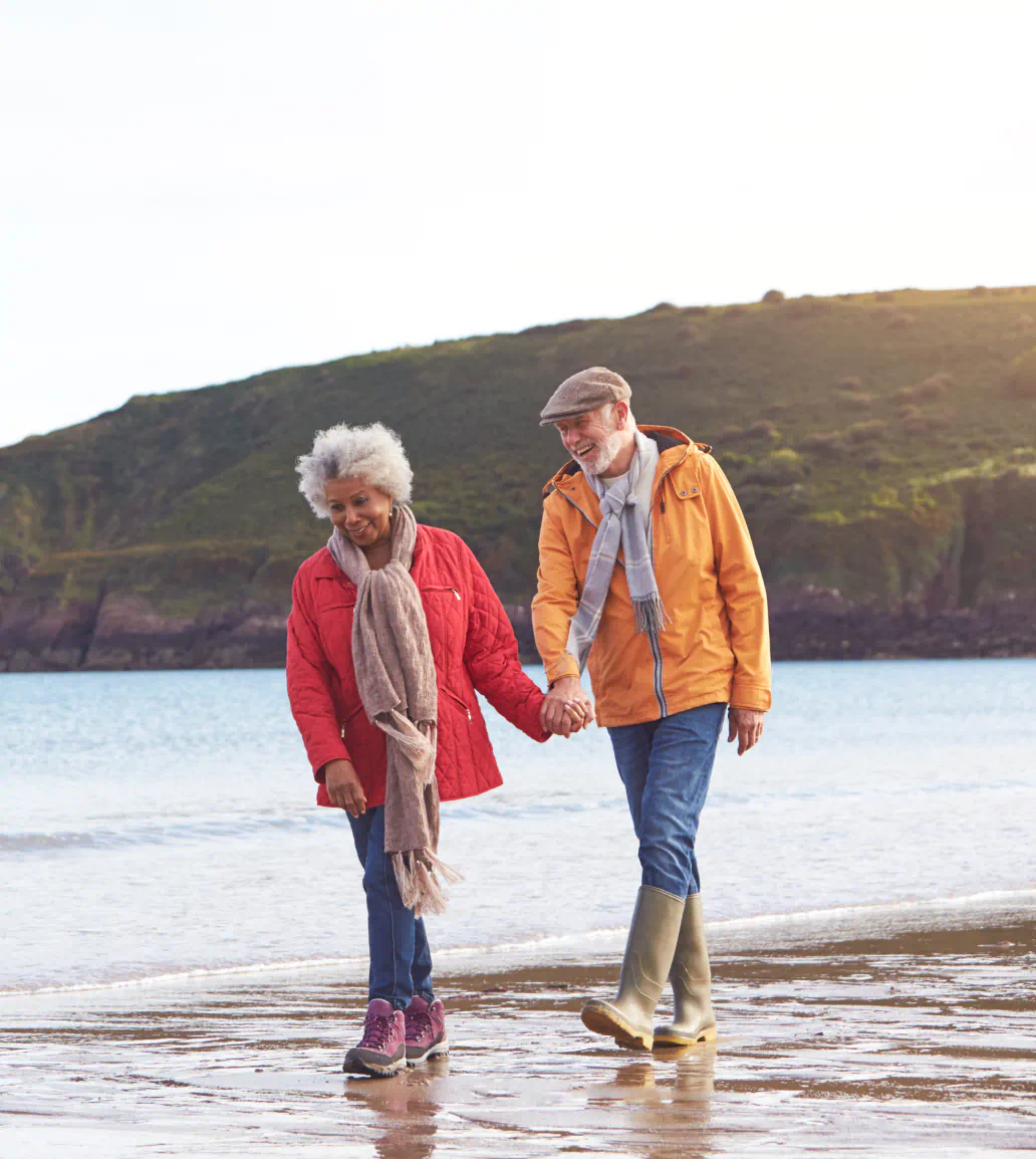 Senior couple walking