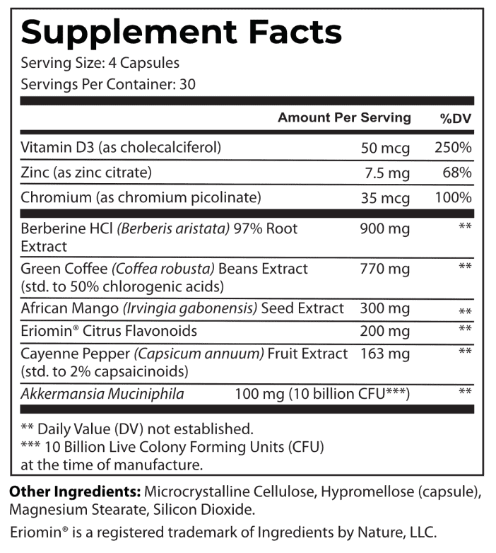 GLP ON Supplement Facts