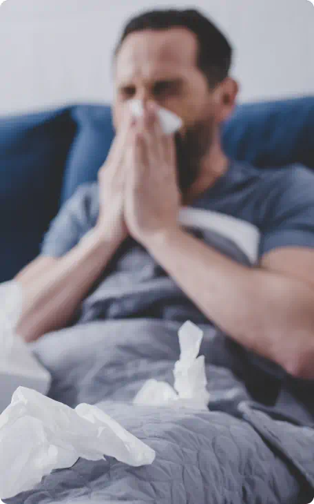 man with illness